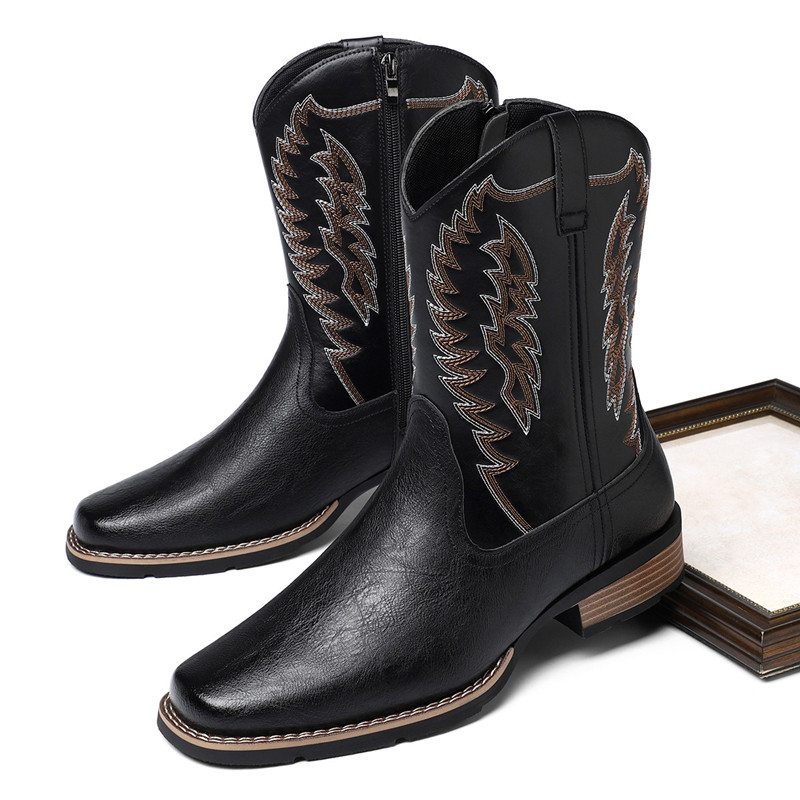Men High Boot Embroidery Retro - Embroidery Stitch ulasan dan harga