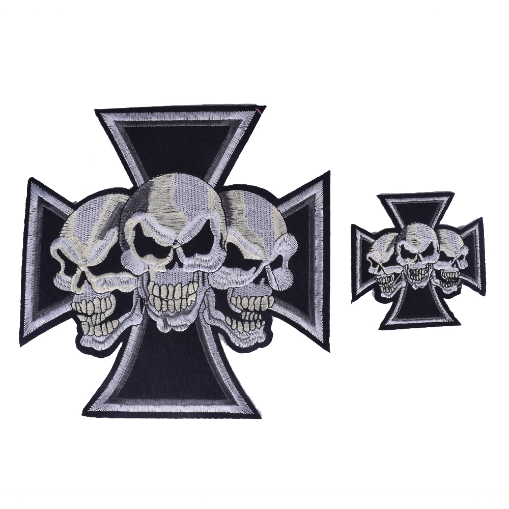 2Pcs Ghost Skull Embroidery Pa - Embroidery On Black Shirt ulasan dan harga
