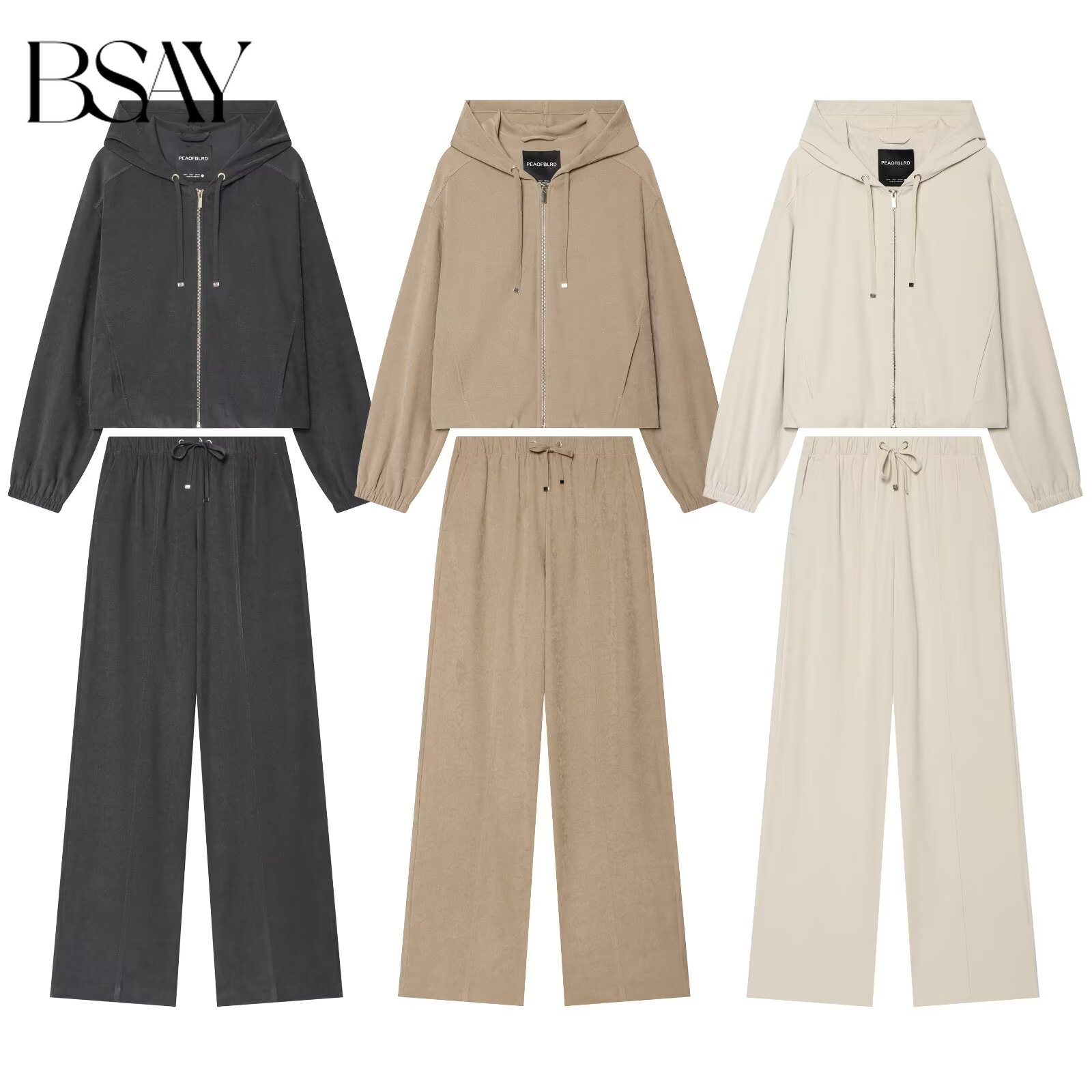 BSAY Streetwear Women Tracksui - Embroidery Zip Up Hoodie ulasan dan harga