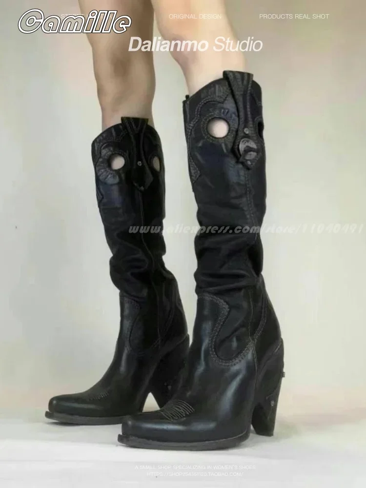 2025 Fashion All-Match Pleated - Embroidery On Leather ulasan dan harga