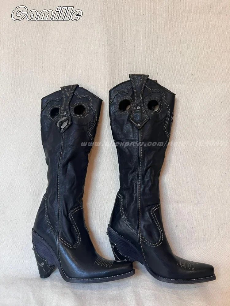 2025 Fashion All-Match Pleated - Embroidery On Leather ulasan dan harga