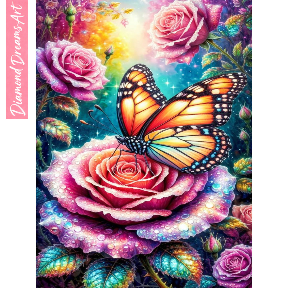 Butterfly Diamond Mosaic 5D DI - Embroidery Rose ulasan dan harga