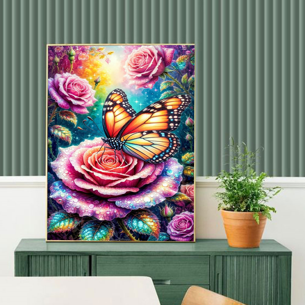 Butterfly Diamond Mosaic 5D DI - Embroidery Rose ulasan dan harga
