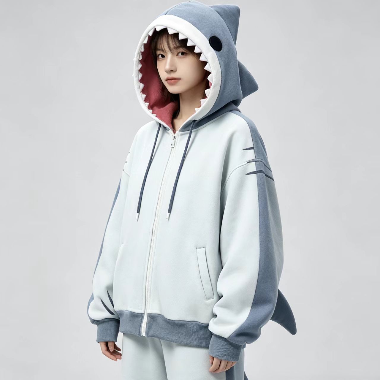 Japanese Niche Anime Three-Dim - Embroidery Zip Up Hoodie ulasan dan harga
