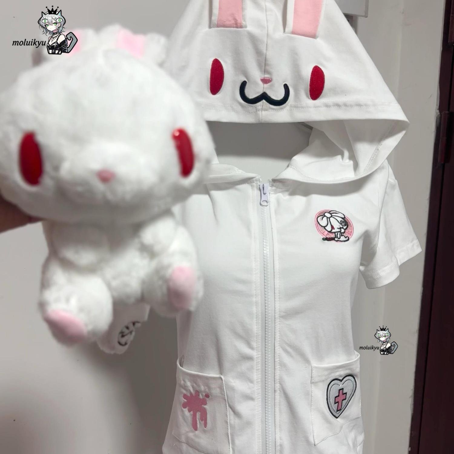 Kawaii Anime Hoodie Short Slee - Embroidery Zip Up Hoodie ulasan dan harga