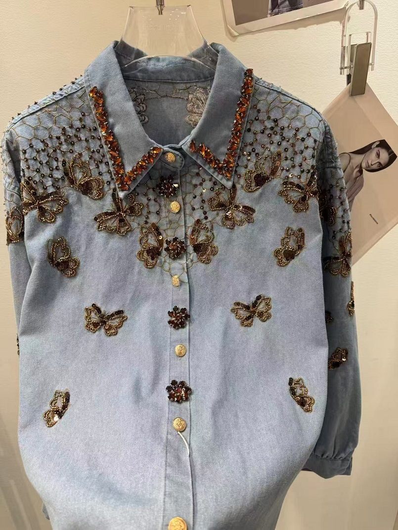 Luxury Style Denim Jacket For  - Embroidery Jacket Jeans ulasan dan harga
