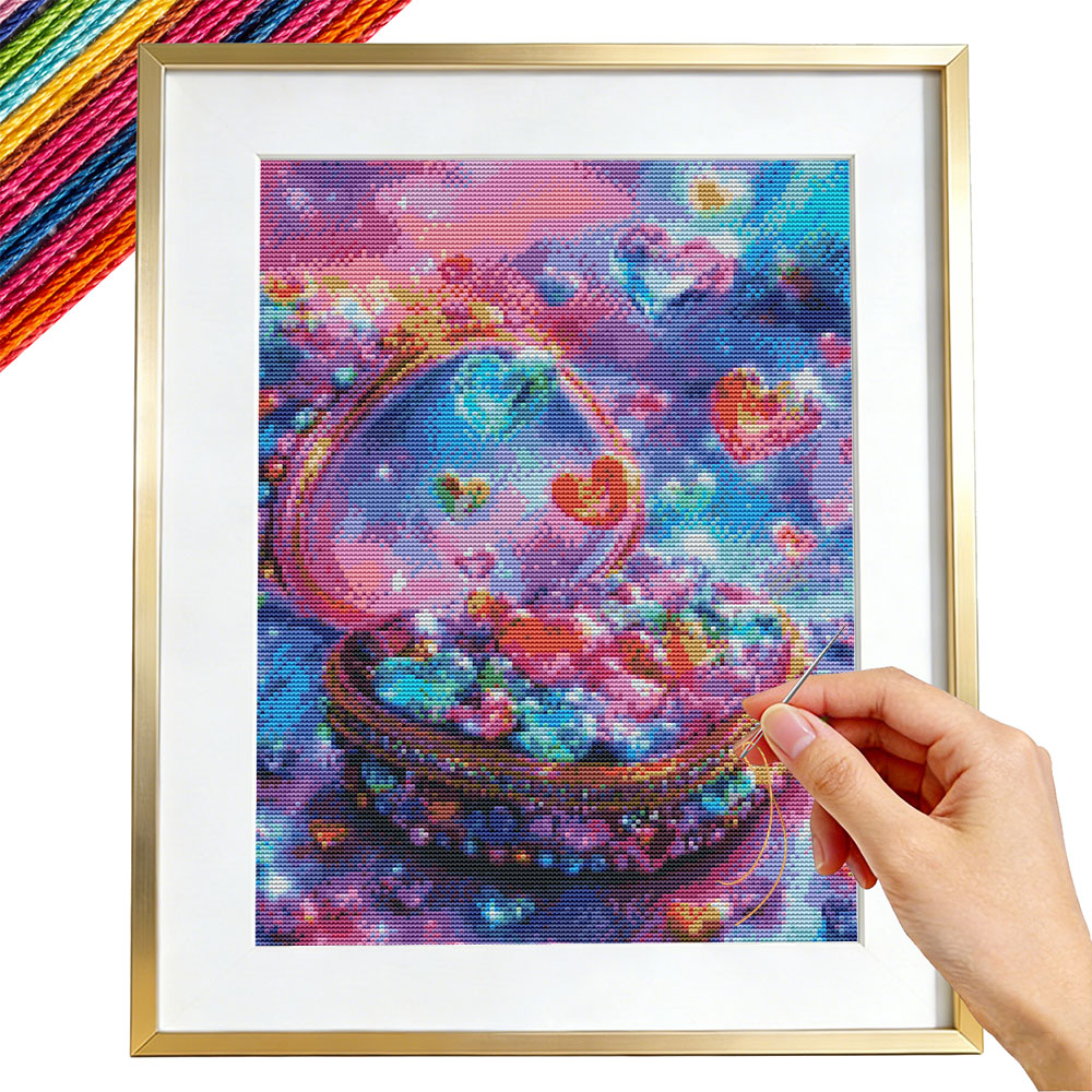 Embroidery Kits Heart Love Lan - Embroidery Guide Paper ulasan dan harga