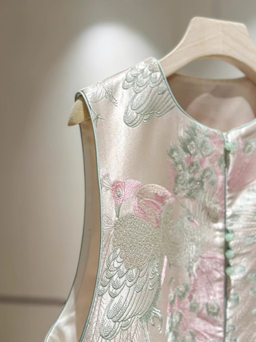 New Chinese Style Women's Vest - Embroidery Vest ulasan dan harga