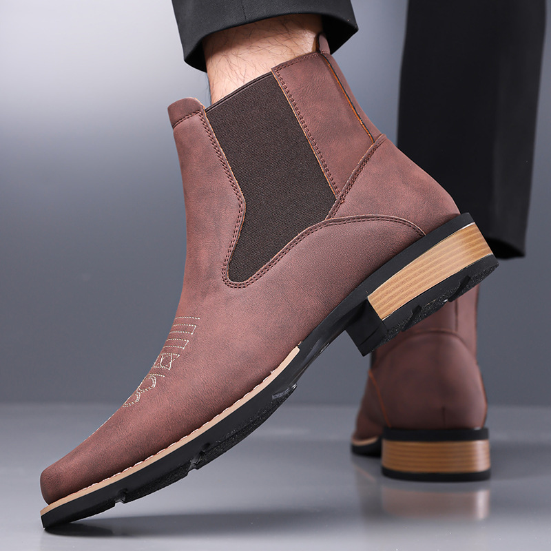 Men's Chelsea Boots High Quali - Embroidery On Leather ulasan dan harga