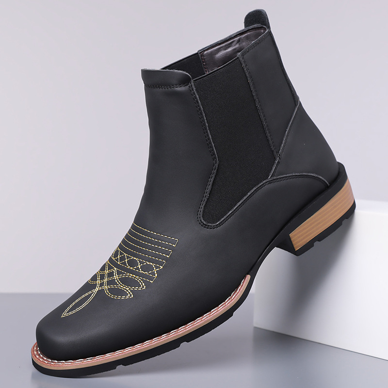 Men's Chelsea Boots High Quali - Embroidery On Leather ulasan dan harga