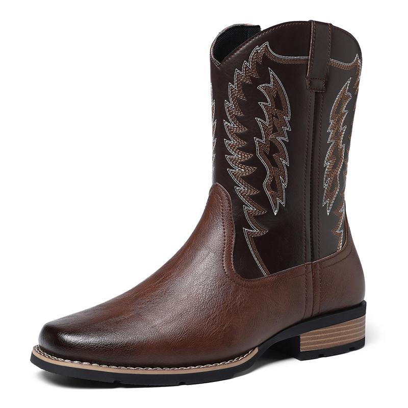 Men High Boot Luxury Embroider - Embroidery Stitch ulasan dan harga