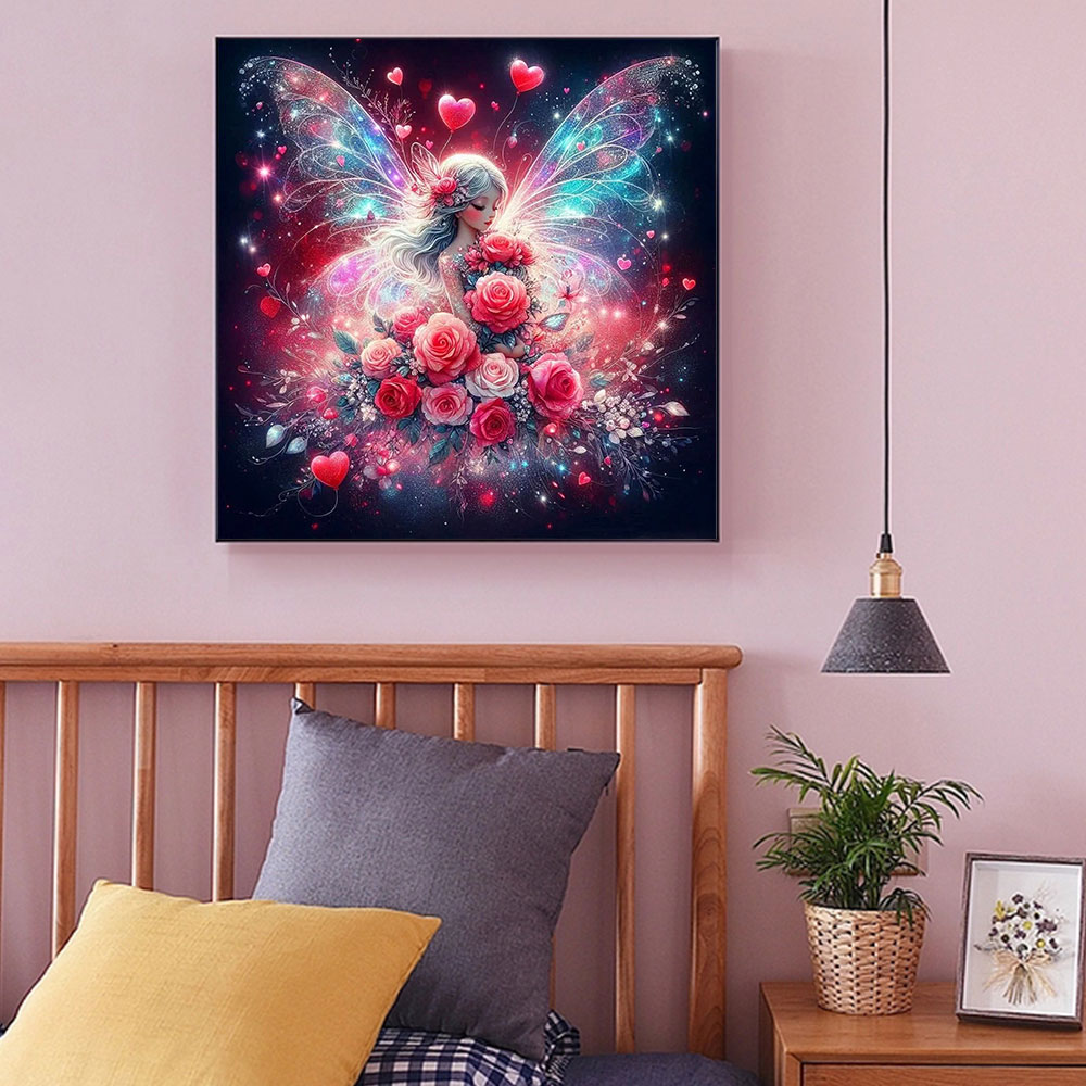 Huacan Diamond Painting Rose B - Embroidery Hoop Square ulasan dan harga