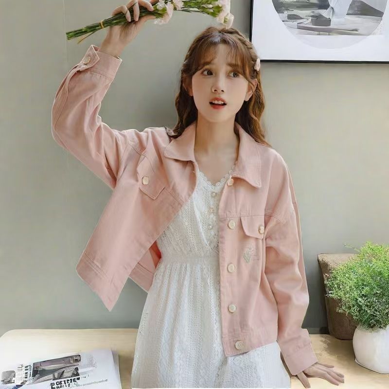 2026 New Female Student Shorts - Embroidery Jacket Jeans ulasan dan harga