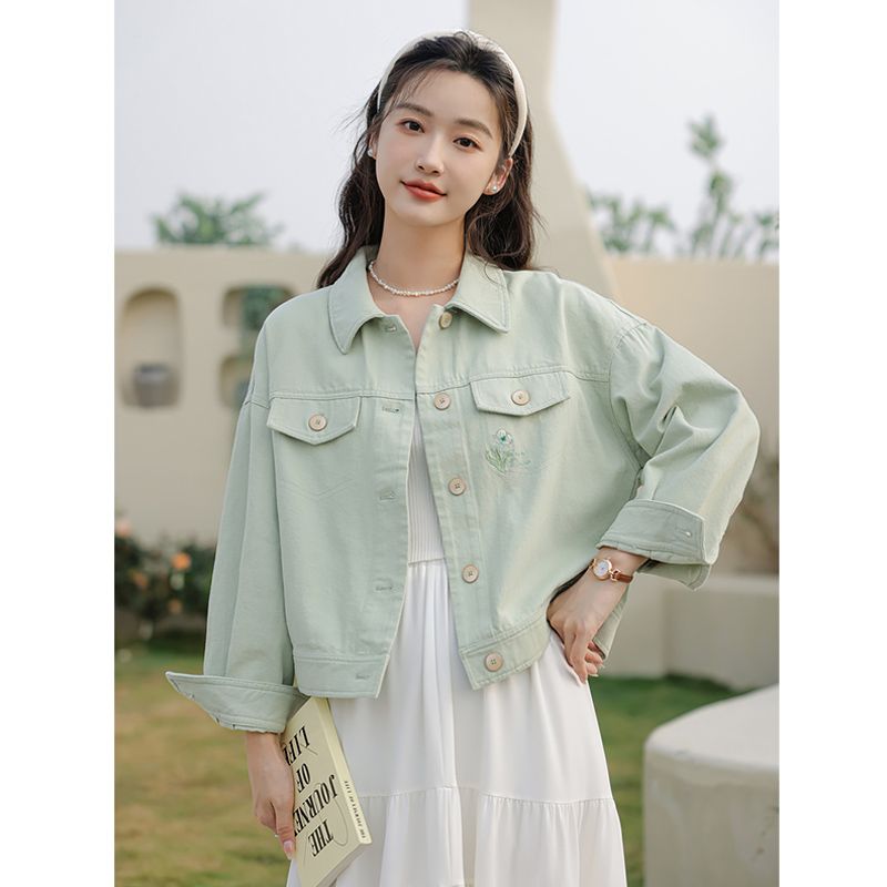 2026 New Female Student Shorts - Embroidery Jacket Jeans ulasan dan harga